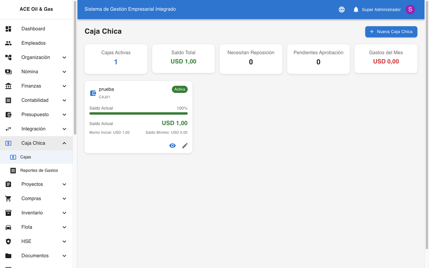 Fondos de Caja Chica