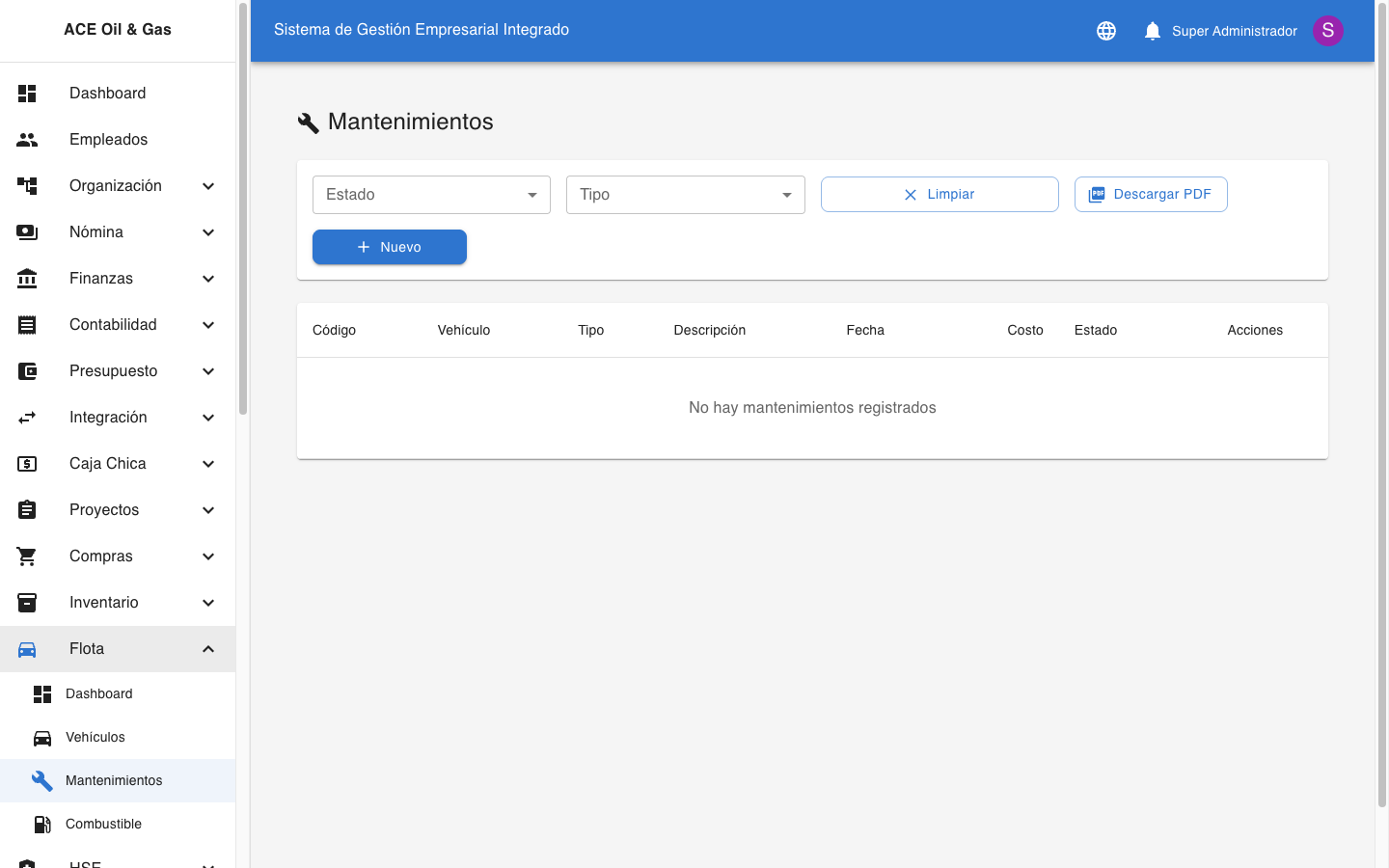 Mantenimientos de Vehículos