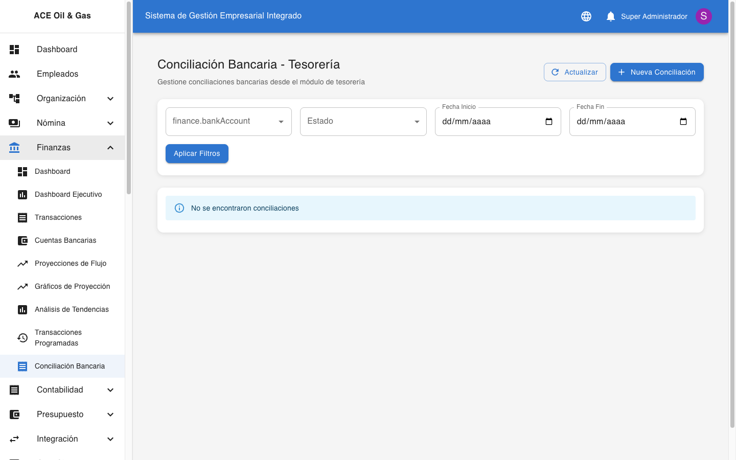Conciliación de Tesorería