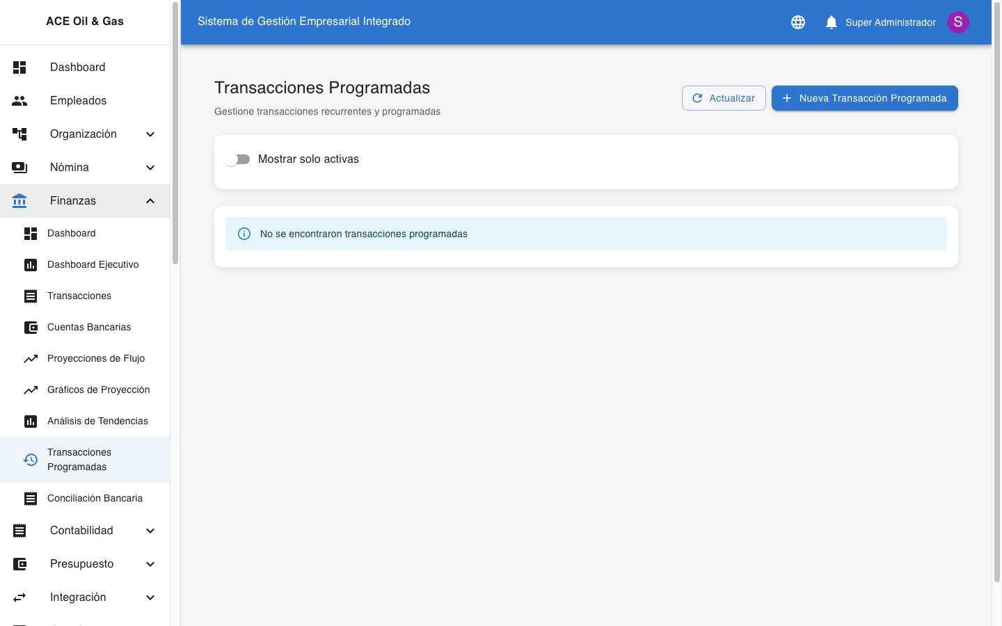 Transacciones Programadas