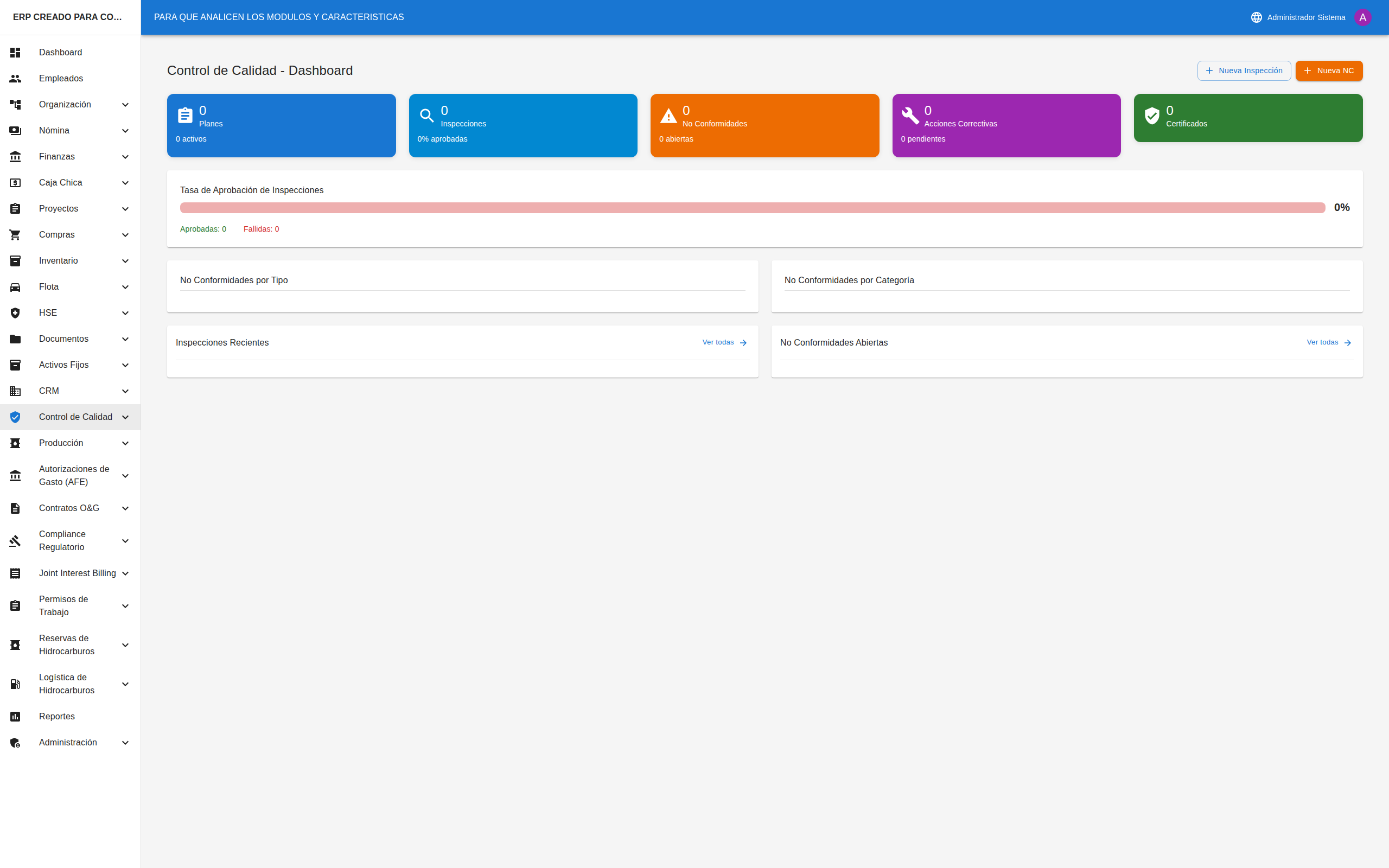 Dashboard de Calidad